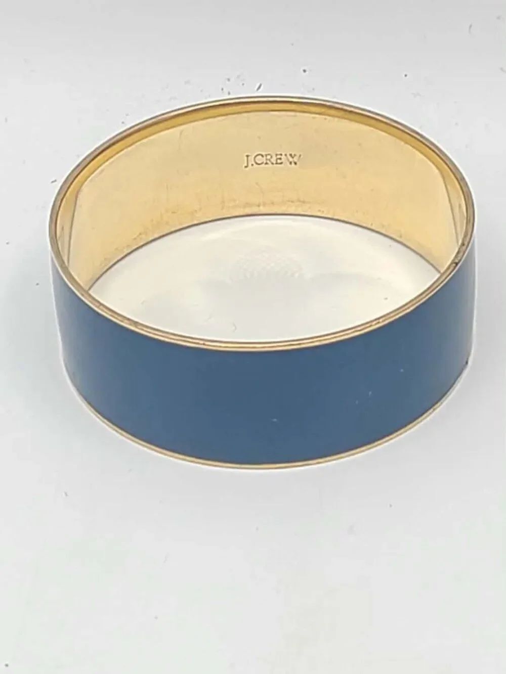 J Crew Blue Enamel Gold Tone Bangle Bracelet